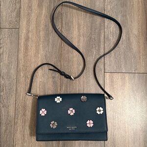 Kate Spade Dark Blue Bag with Floral Accents